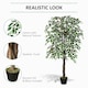 image 4 of Outsunny 160cm/5.2FT Artificial Ficus Tree Fake Plant in Pot Indoor
