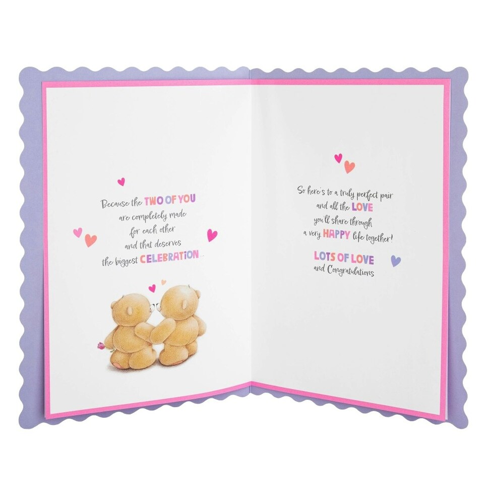 image 1 of Cute Forever Friends Bears Design Couple Wedding Congratulations Card