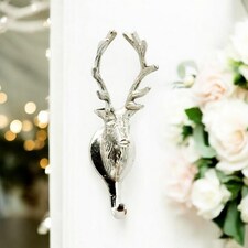 Stag Head Wall Hook - Nickel - L5 x W6 x H12 cm