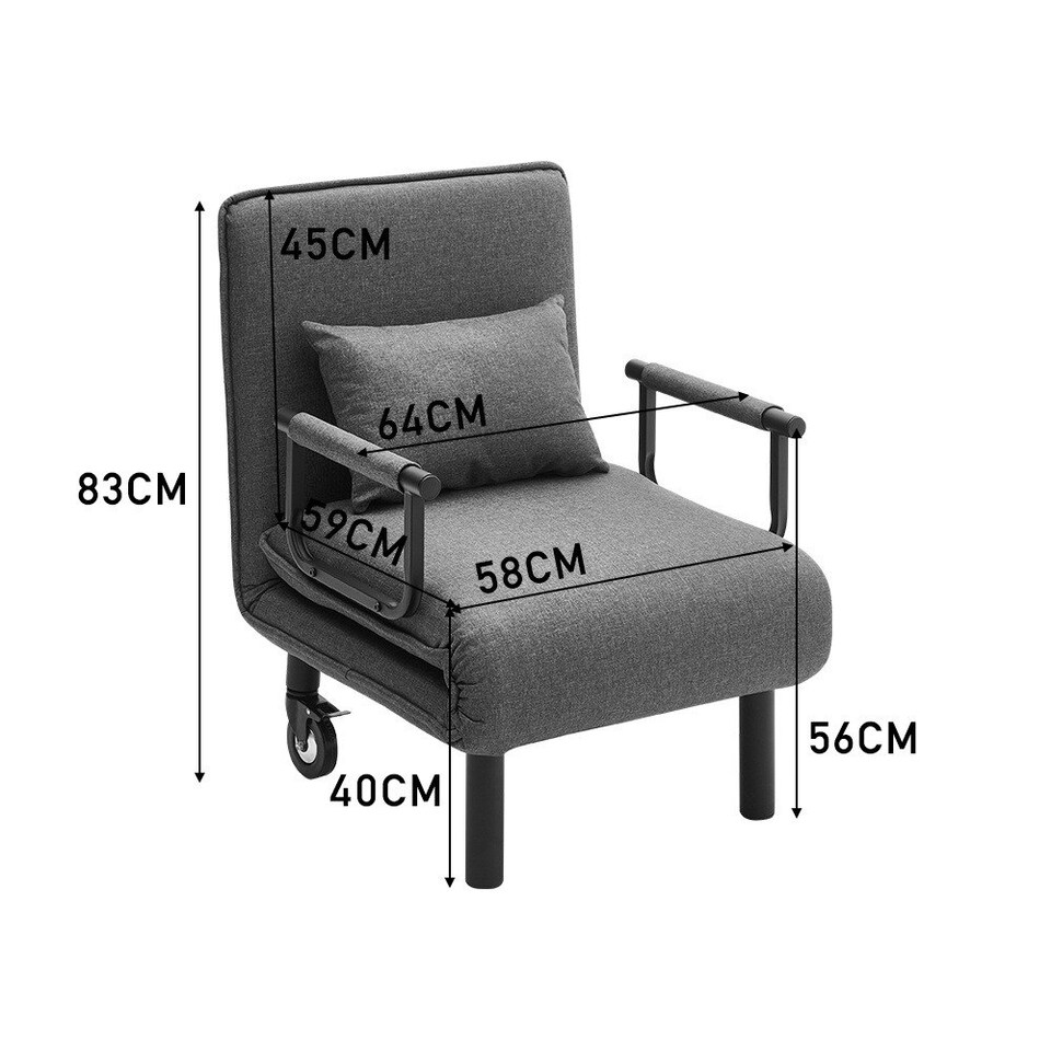 image 1 of Living and Home 3-in-1 Lounge and Sofa Bed with Pillow