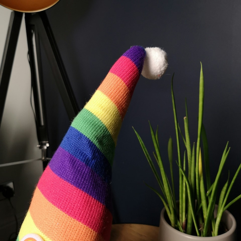 image 1 of 45cm Sitting Plush Christmas Gonk Decoration in Rainbow