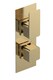 image 1 of Concealed Twin Thermostatic Shower Valve Diverter Brushed Brass 215mm | Copper | Brushed Brass | 1