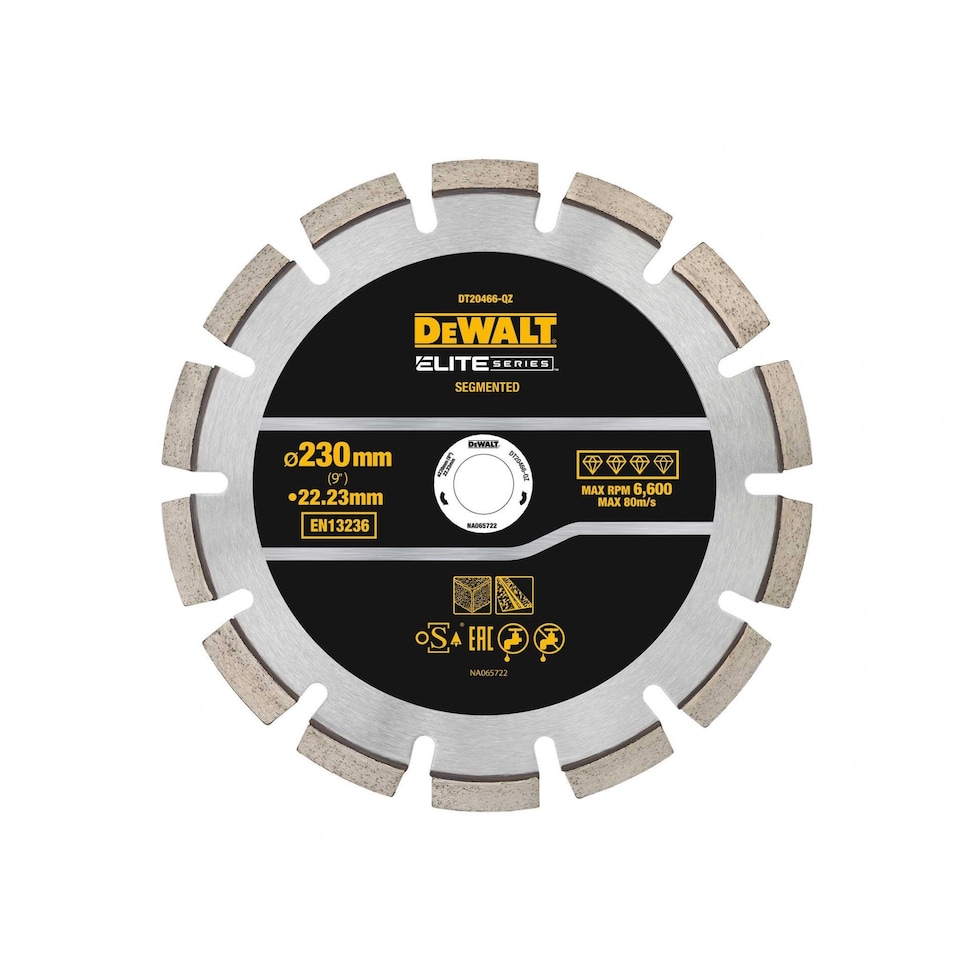 image 1 of Dewalt Power Tools Elite Series Asphalt Diamond Wheel, Segmented | Multi | Multi Colour | 230 x 22.23mm | 1