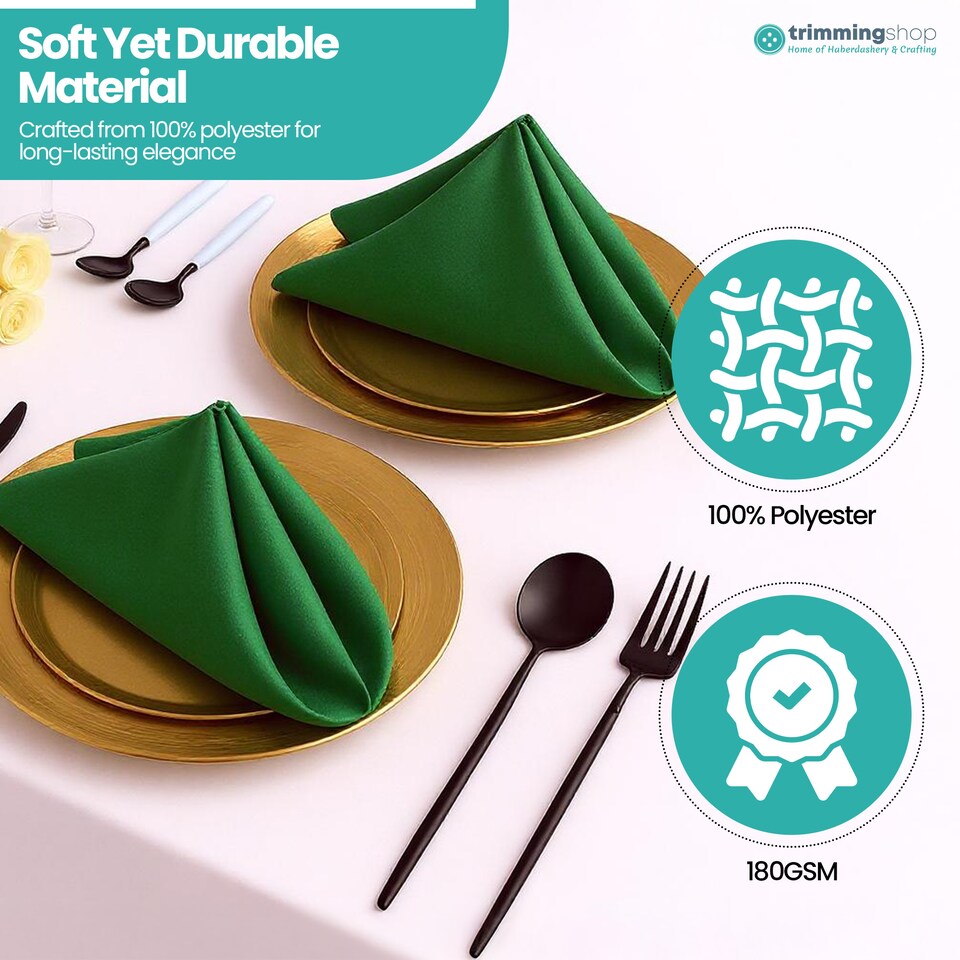 image 1 of 1pc Polyester Table Napkins, Wrinkle-Resistant Cloth Napkin - 20 Inch