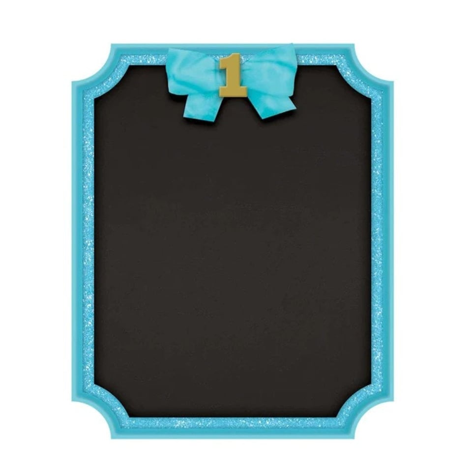 Amscan Fibre 1st Birthday Chalkboard Sign - Black/Blue/Gold - One Size