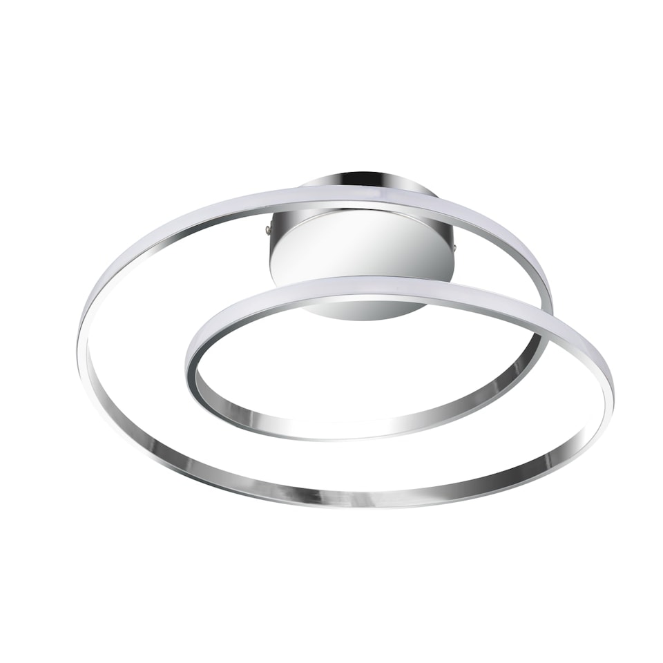 image 1 of COSYLYTE Alston Double Ring Integrated LED, Modern Ceiling Flush Light - Chrome | Chrome | 1