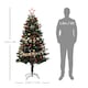 image 7 of HOMCOM 6ft Artificial Christmas Tree with LED Lights and Red Decorations