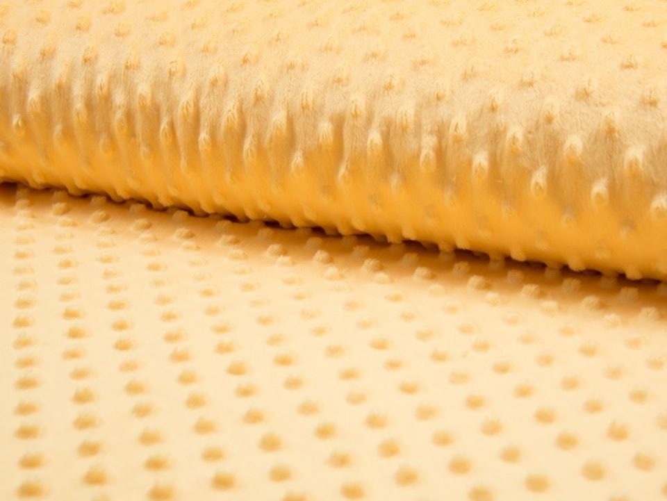 Yellow Embossed Dimple Plush Fleece Fabric for Dressmaking, Toy Making, 145cm / 57" Wide - per metre