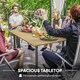 image 2 of Outsunny 150 x 90cm Garden Dining Table with Parasol Hole, Table Only, Brown 