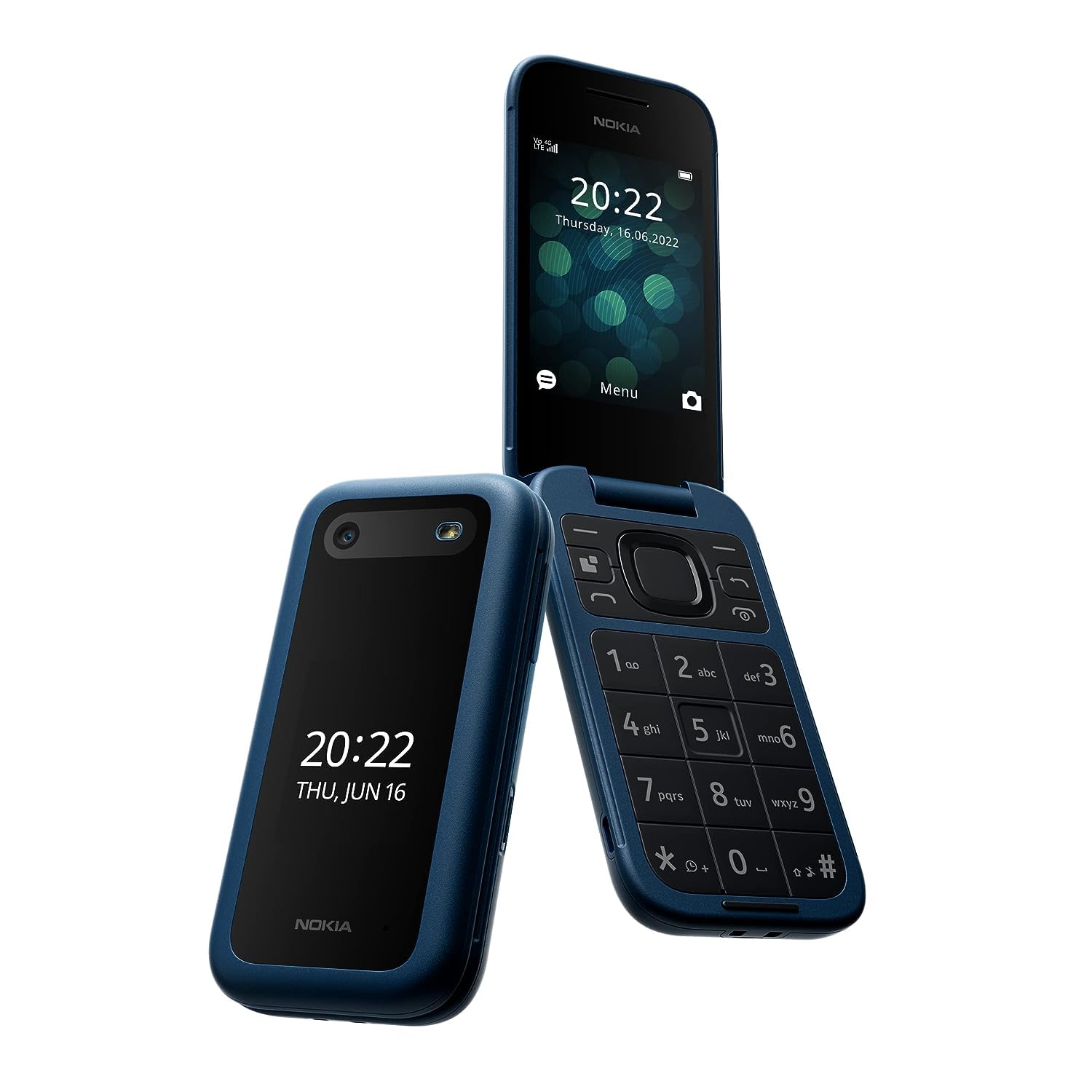 携帯電話（4G）Nokia 2660 Flip ブルー Nokia 2660 Flip 4G Dual SIM Phone HAC Camera FM Radio Blue - Tesco