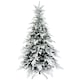 image 1 of HOMCOM 5ft Prelit Snow Flocked Artificial Christmas Tree with Warm White LED Light and 931 Tips, Metal Base, Snowy Realistic Xmas Tree