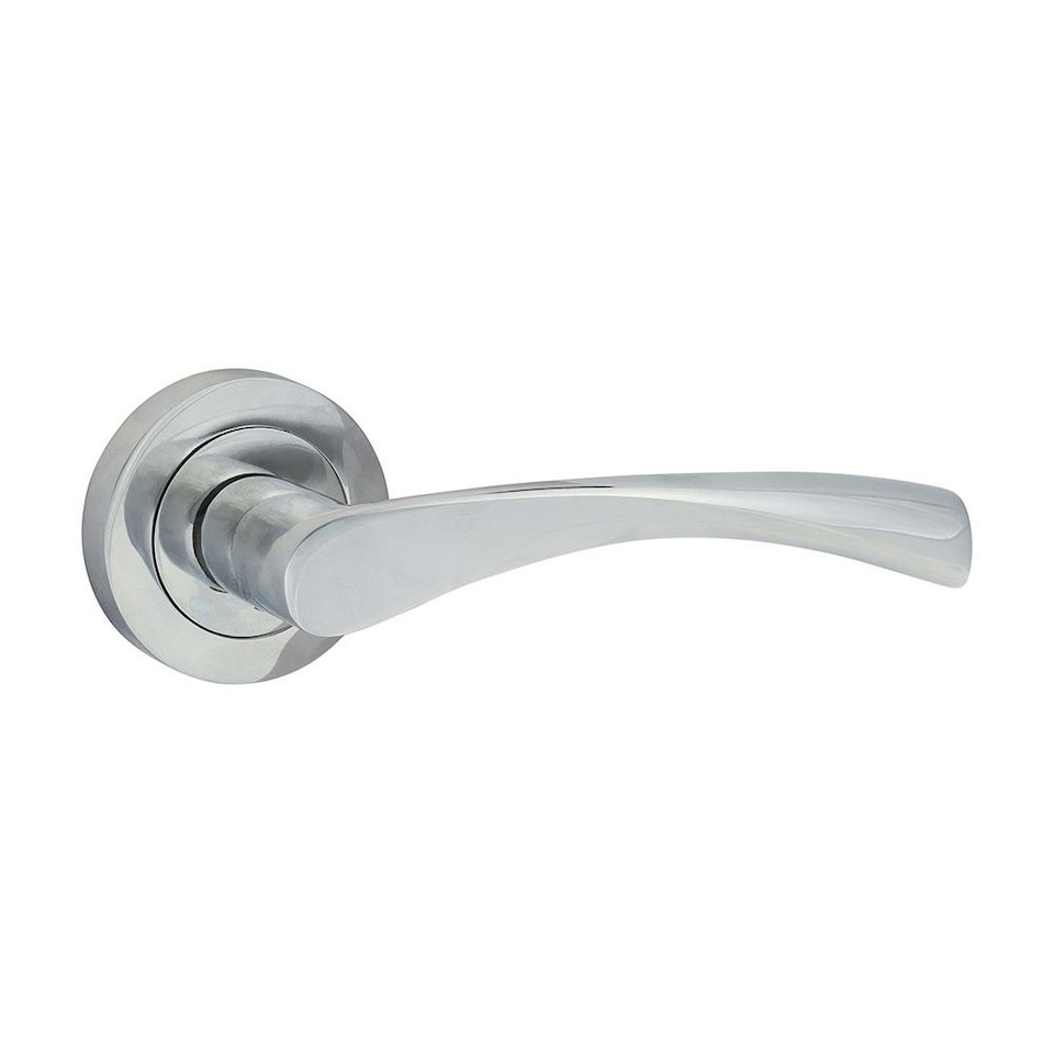 image 1 of Timco - Edleston Lever On Rose Handles - Polished Chrome (Size 51mm - 2 Pieces) Chrome