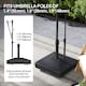 image 3 of Outsunny Garden Parasol Base with Adjustable Wheels and Handle, Garden Sun Umbrella Base Parasol Stand, Filled Up to 55kg with Stand, 45kg with Water for 35, 38, 48 mm Poles, Black