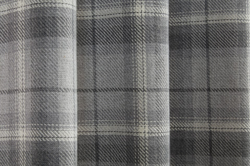 image 1 of Carnoustie Eyelet Blackout Curtains - Grey - 168cm x 229cm
