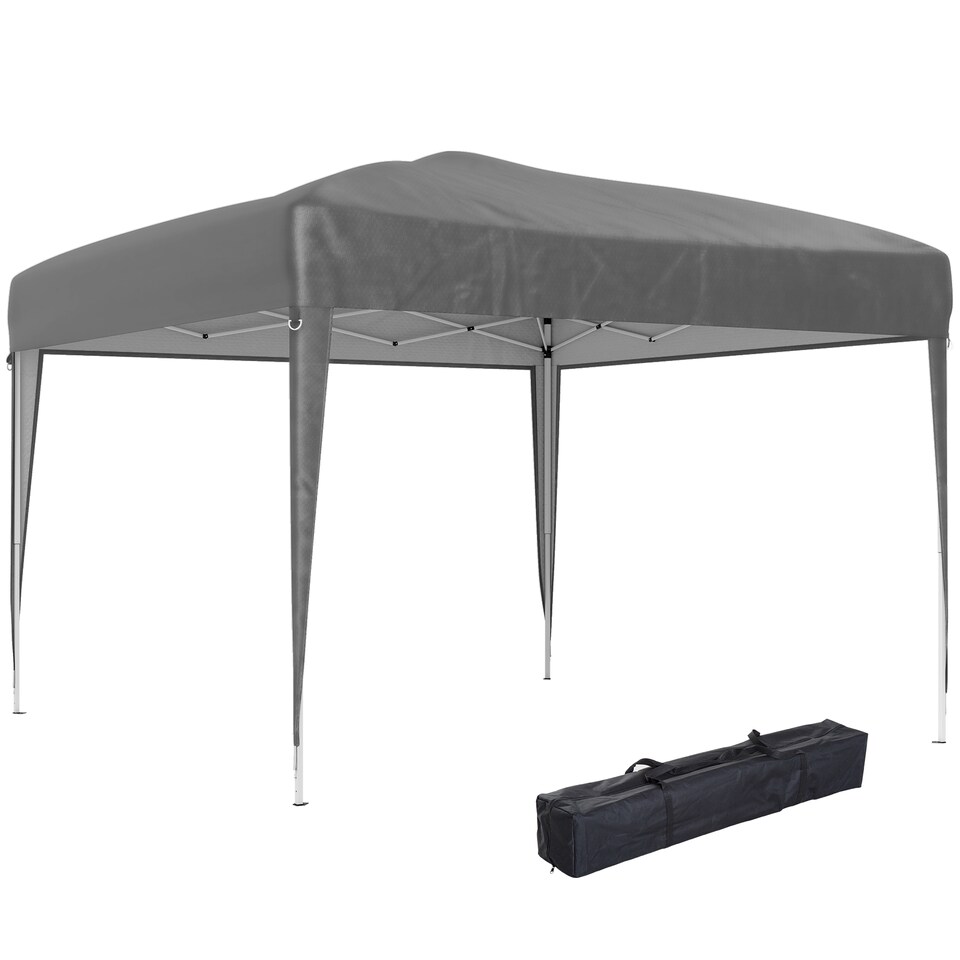 image 1 of Outsunny 3 x 3M Garden Pop Up Gazebo Height Adjustable Marquee Party Tent Wedding Canopy with Carrying Bag, Grey