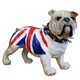 image 1 of Standing British English Bulldog In Union Jack Coat Figurine