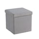 image 6 of Folding Ottoman Cream Boucle Teddy Bear Fabric Chest Solid Storage Box | Grey | Grey