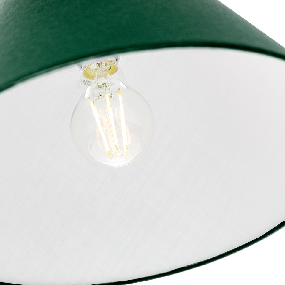 image 1 of 12 Inch Forest Green Cotton Coolie Lampshade Suitable for Table Lamp or Pendant | Green