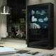 image 7 of Black Display Cabinet 100cm Gloss Doors Free LED Modern Tall Unit Black
