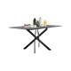 image 1 of Furniturebox Leonardo Glass Marble Top Black Legs 6 Seat Dining Table