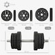 image 7 of HOMCOM 25KG Adjustable Dumbbells Weight Set Hand Weight for Body Fitness