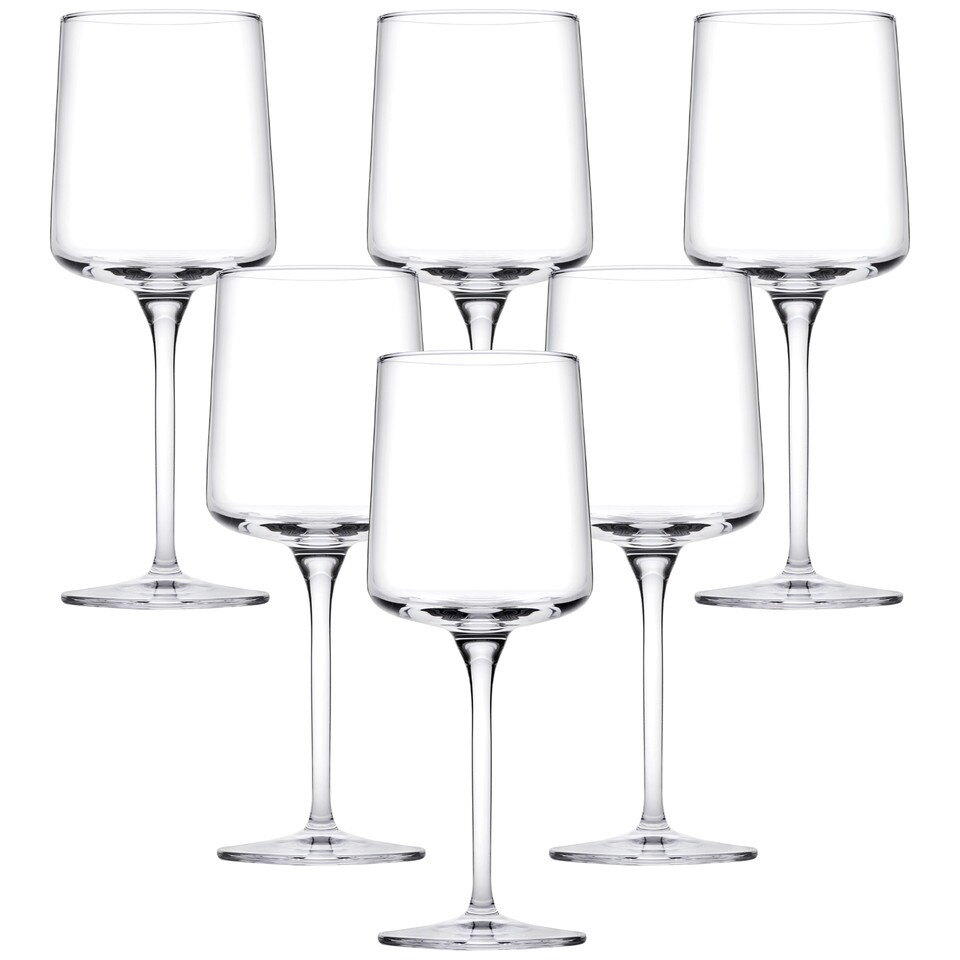 image 1 of Wine Glasses Clear Glass Goblets Stemware Barware | Clear | 12x340ml