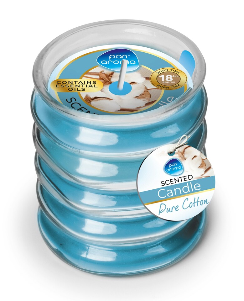 image 1 of Pack of 3 Pan Aroma Pure Cotton Ribbed Glass Candles 120g