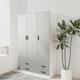 image 3 of 3 Door 4 Drawer Wardrobe With Hanging Rail And Storage Shelf | White | White Carcass & Grey Door | 1