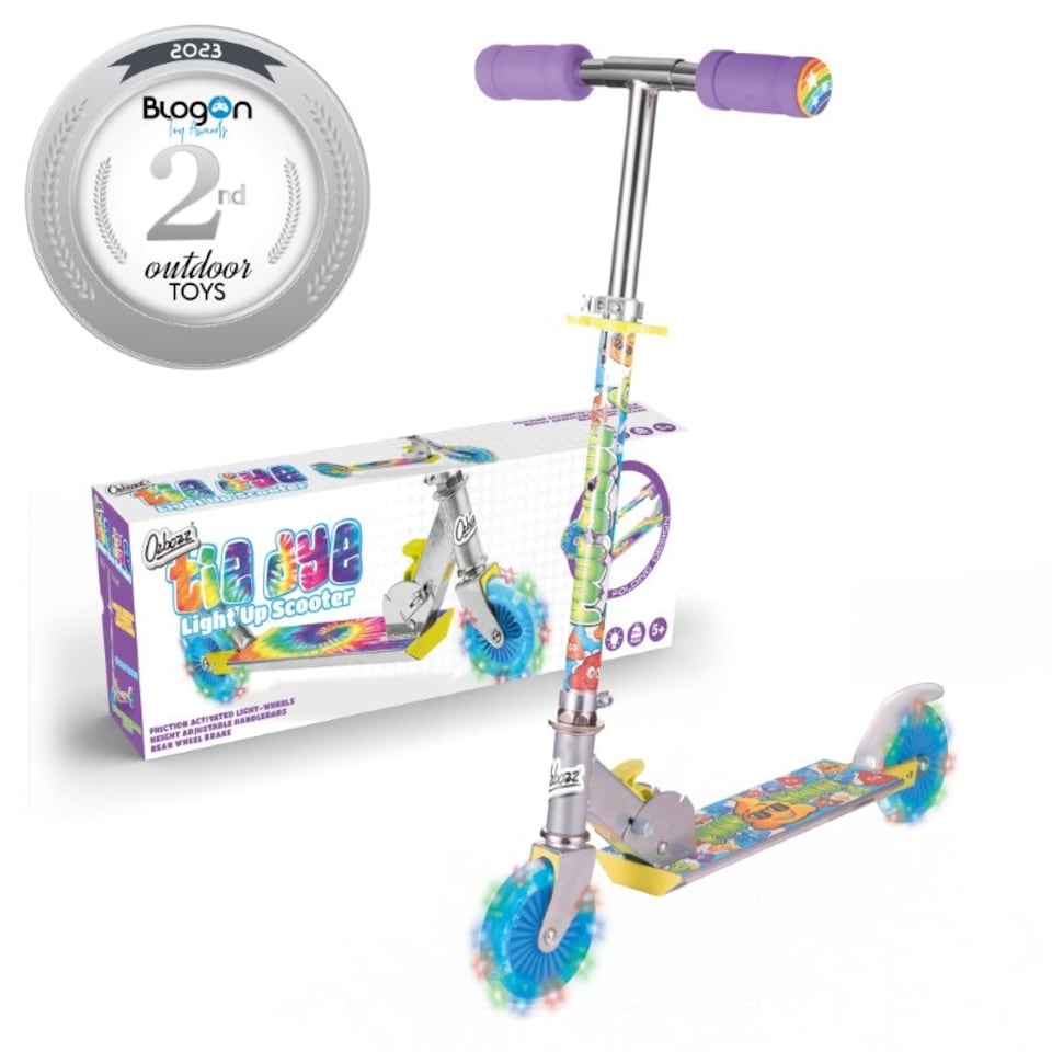 image 1 of Tie Dye Scooter With Flashing Wheels