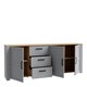 image 3 of Bohol 3 Door 3 Drawer Large Sideboard in Riviera Oak/Grey Oak