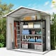image 7 of Outsunny 6.5 x 3.5ft Metal Garden Shed, Outdoor Storage Shed for Tool Organization with Double Sliding Doors and 4 Vents for Garden, Patio, Grey