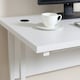 image 8 of HOMCOM Computer Desk Writing Table with 2 Cable Management Holes Metal Leg White