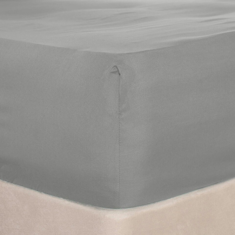 image 1 of OHS Plain Soft Microfibre 30cm Deep Fitted Bed Sheet, Single - Grey