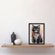 image 2 of Kitten Colourful Oil Bright Baby Cat Black Framed Wall Art Print A4