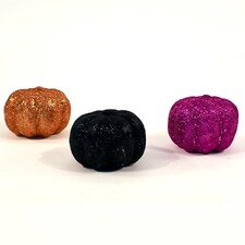 Assorted Halloween Glitter Pumpkins - Pack of 3