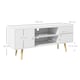 image 5 of HOMCOM TV Stand Cabinet up to 55 Inches, TV Unit with Storage Shelves and Wood Legs for Living Room, Bedroom, White