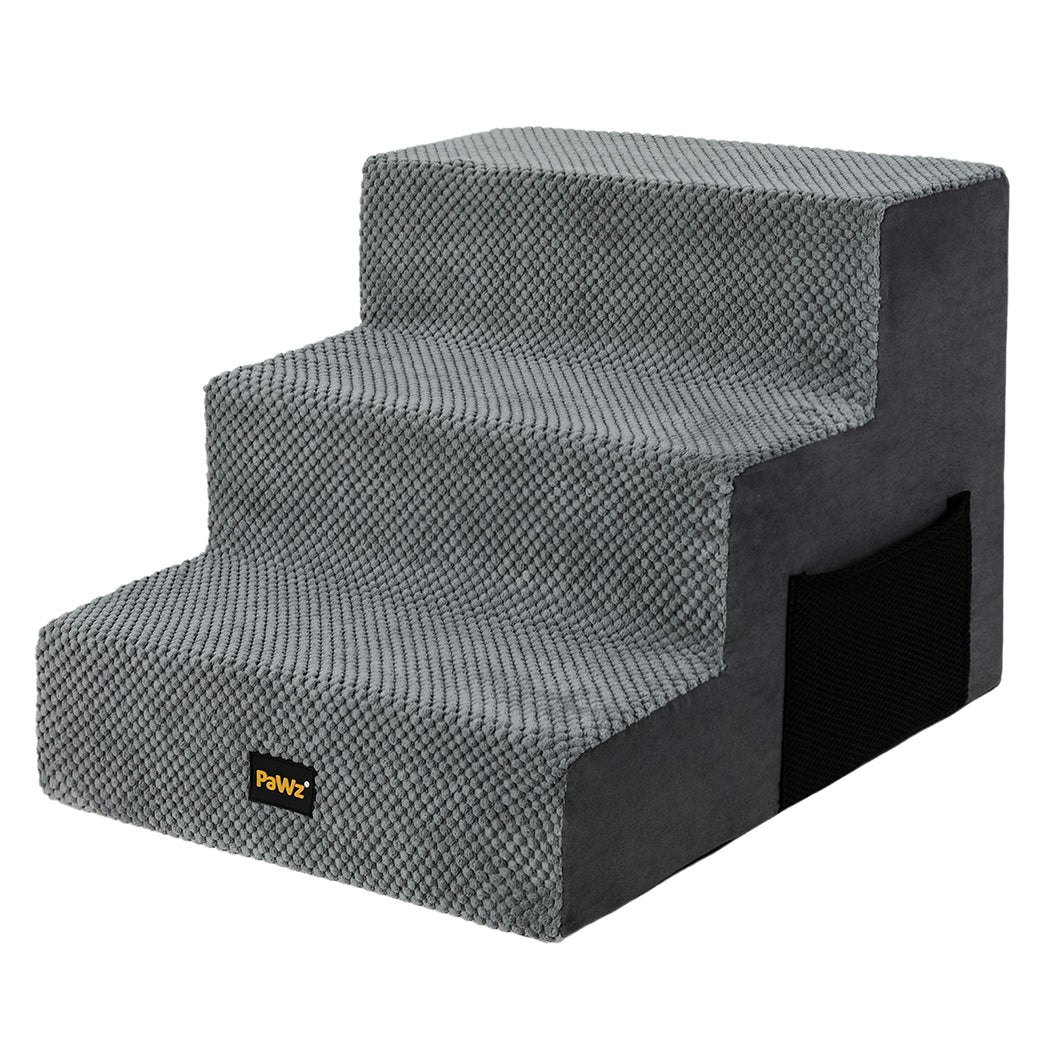 Skylos 3 Step Pet Dog Stairs Ramp Memory Foam Washable for High Sofa Bed