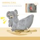 image 4 of HOMCOM Kids Plush Ride-On Rocking Horse Koala-shaped Toy w/ Gloved Doll Grey