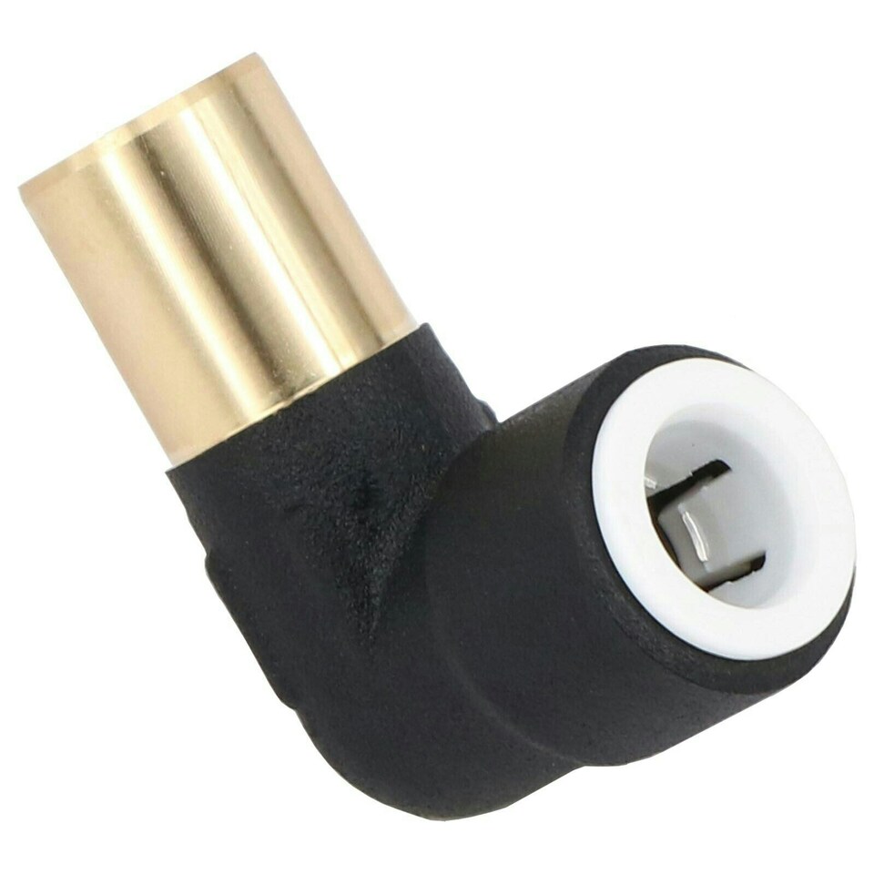 image 1 of SPARES2GO Radiator Valve Reducing Elbow Stem Compression 15mm x 10mm Pushfit Black (Pack of 2)