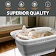 image 6 of 67l Folding Collapsible Laundry Basket Cloth Washing Space Saving Pop Up Bin | White | white