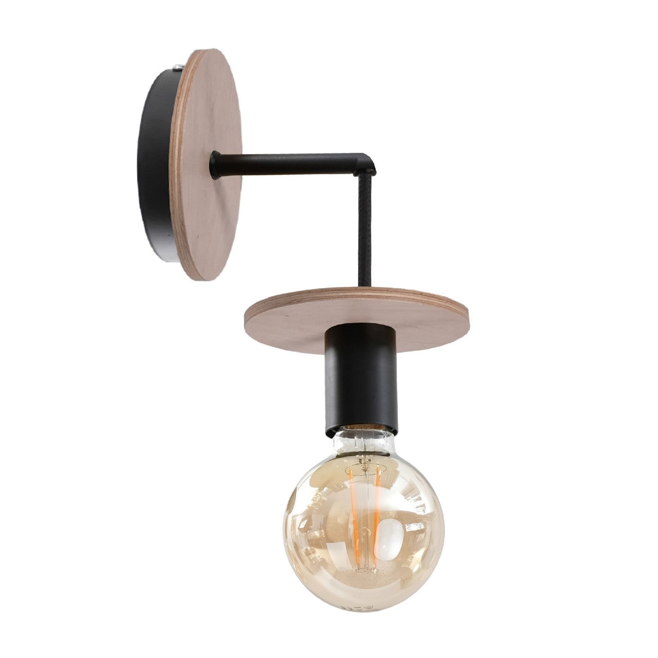 Netlighting Saturn Wall Lamp Natural Black 12cm 1x E27