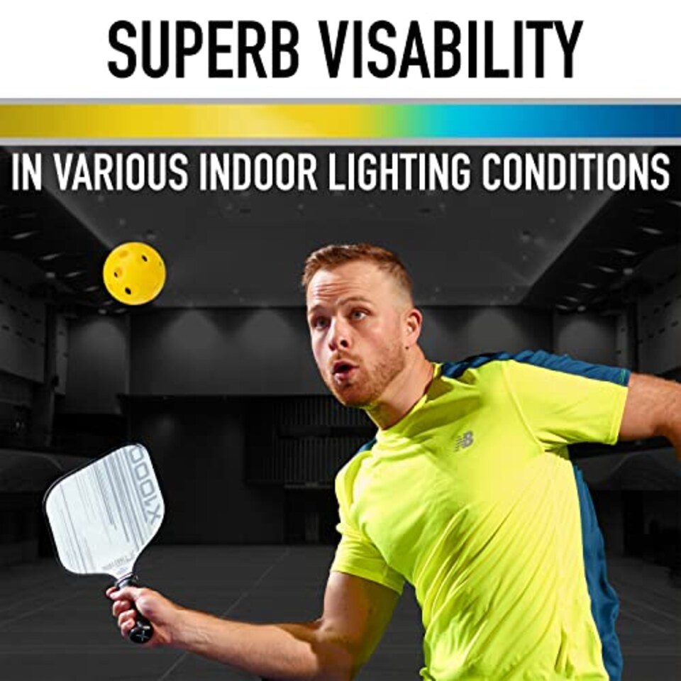 image 1 of Franklin Sports X-26 Indoor Pickleballs - USA Approved Tournament Balls - Bulk 100 Pack - Yellow