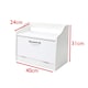 image 10 of Minack Wooden Bread Bin in White - Freestanding Worktop Storage Box with Shelf | White