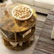 image 6 of Industrial 3 Tier Rolling Coffee Table Rustic Brown Brown