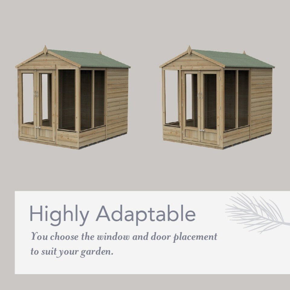 image 1 of Forest Garden 6x4 Apex Beckwood Shed 25yr Guarantee Shiplap Pressure Treated - Double Door - 5 Windows