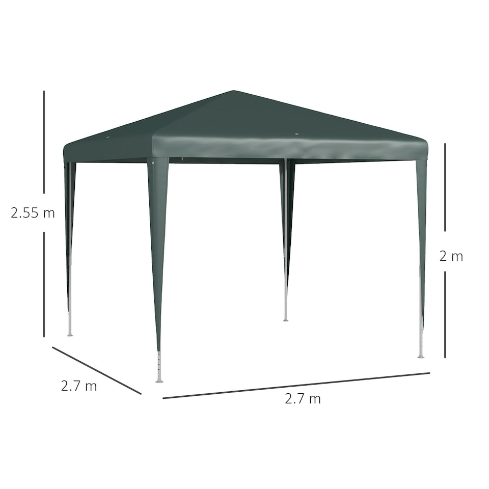 image 1 of Outsunny Garden Gazebo Marquee Party Tent Wedding Canopy Patio Green 2.7 x 2.7m