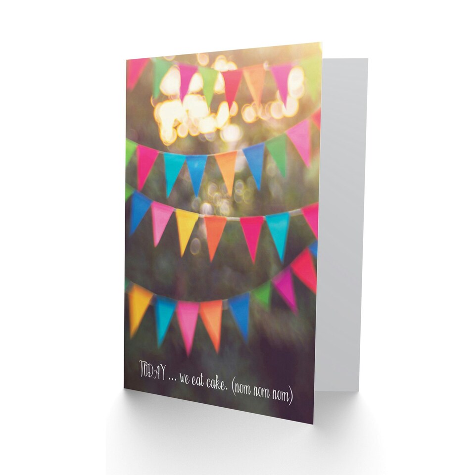 image 1 of Today We Eat Cake Cute Bunting Birthday Card