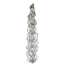 Bristol Novelty Hanging Paper Curlz Decoration - Silver/White - 42in
