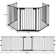 image 2 of COSTWAY 5 Panel Fireplace Fence Room Divider Black