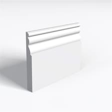 Pack of 5 (Total 5 Units) - Moisture Resistant MDF Primed Kensington Skirting Board - 25mm (T) x 219mm (H) x 3050mm (L)
